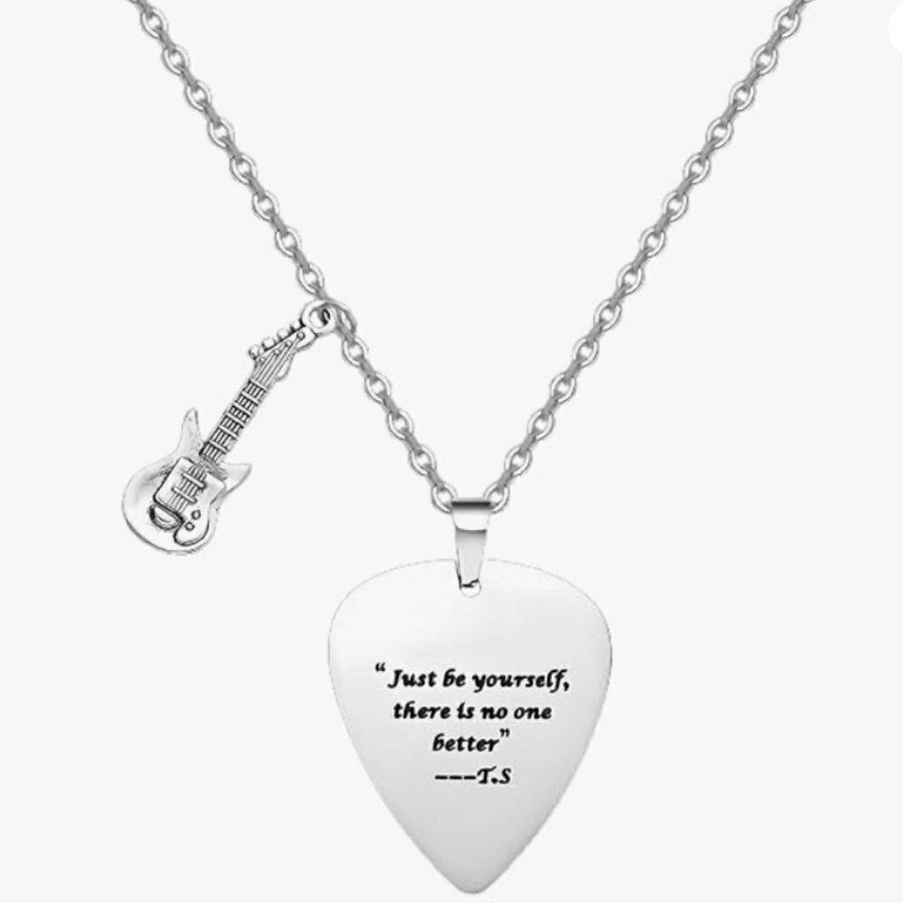 NEW GUITAR PICK NECKLACE TAYLOR QUOTE